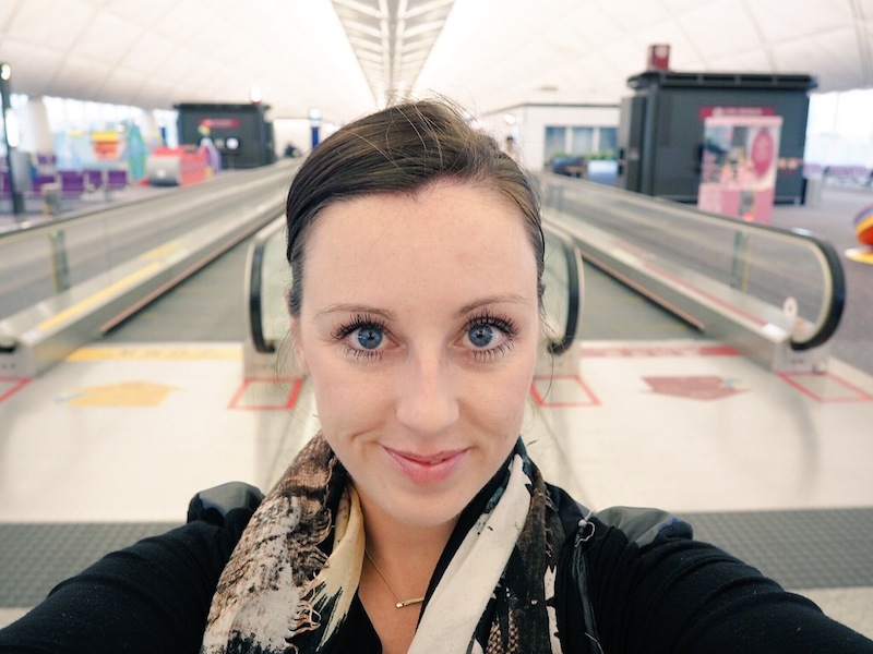 Having such a fun time in transit at Hong Kong Airport it requires a selfie!