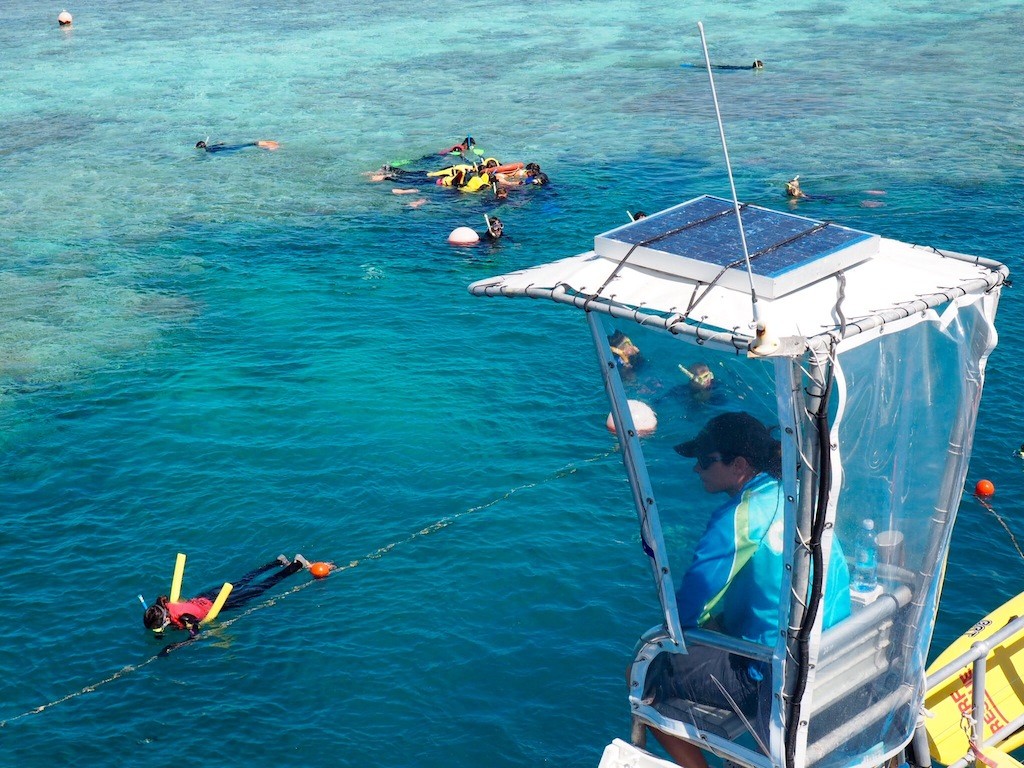 The team at Reef World look out for snorkellers