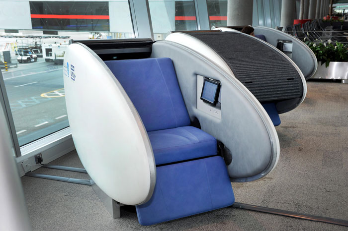 Sleeping pod at Abu Dhabi Airport. Image source.