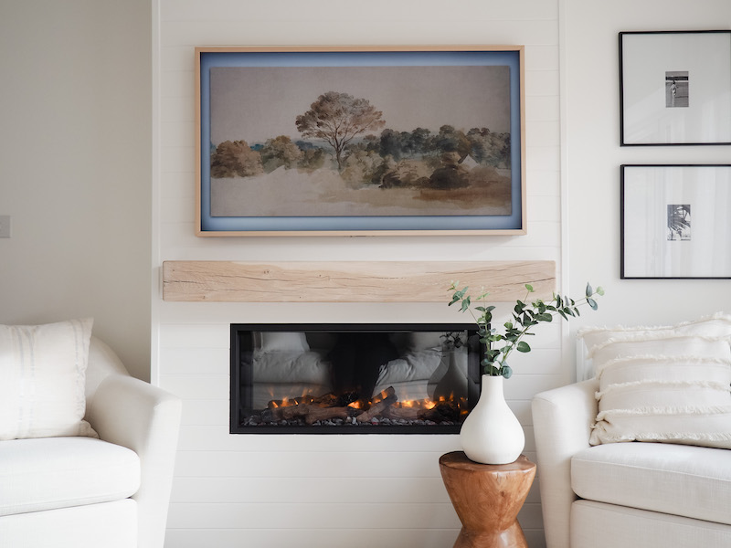 Diy How To Build An Electric Fireplace Tv Wall With Mantle - How To Frame Tv On Wall